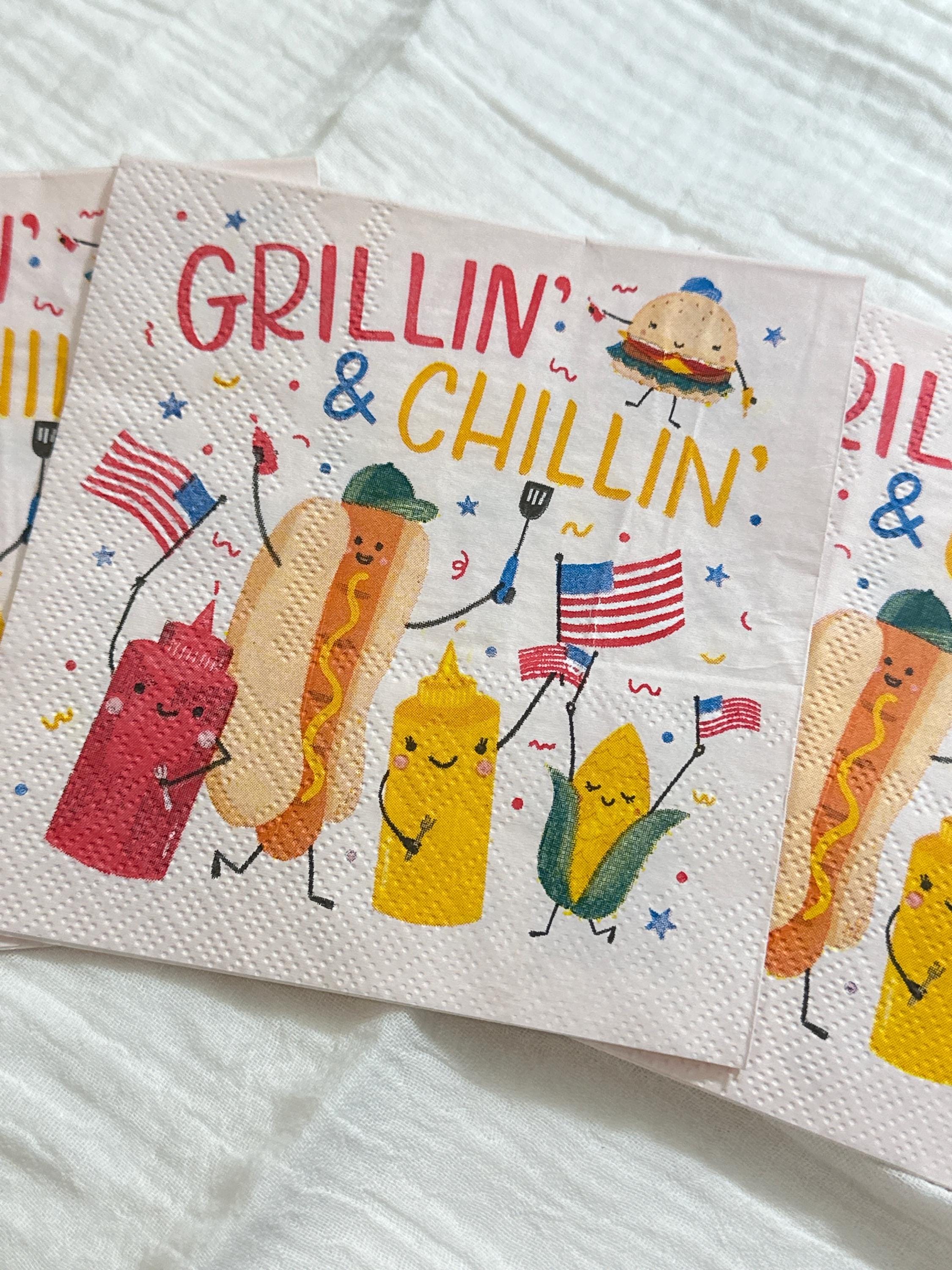 BBQ Grillin' and Chillin' Decoupage Napkins: 3pc Backyard Party