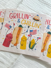 BBQ Grillin' and Chillin' Decoupage Napkins: 3pc Backyard Party