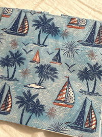 Decoupage Napkins, Sailboat Paper, Patriotic Napkins, Red, White and Blue Napkins, Decoupage Napkin, July 4th, Fourth of July, Memorial Day