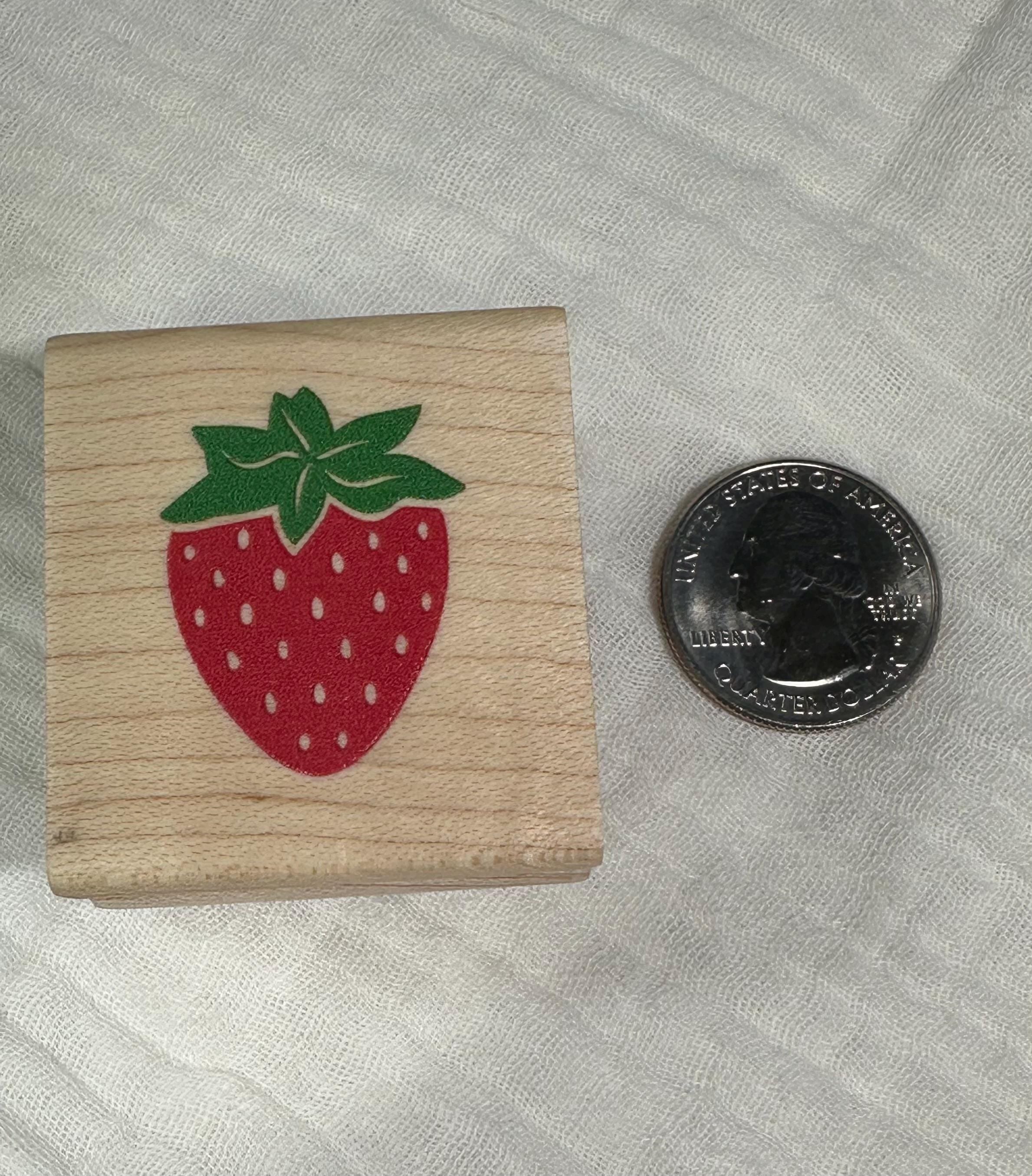 Strawberry Stamp - Card Making Stamps, Scrapbooking, Gift Tags, Wood Stamp, Rubber Stamp, Strawberry Fruit Stamp, Fruit, Gift Tag Making