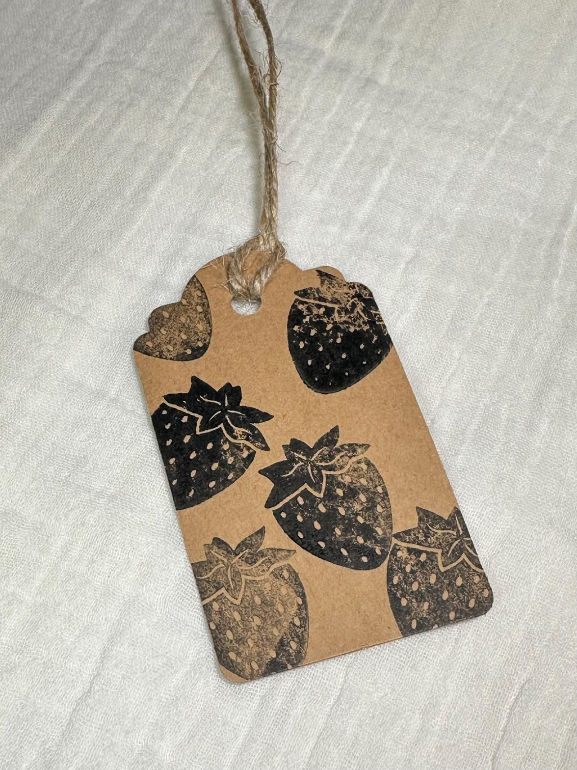 Strawberry Stamp - Card Making Stamps, Scrapbooking, Gift Tags, Wood Stamp, Rubber Stamp, Strawberry Fruit Stamp, Fruit, Gift Tag Making