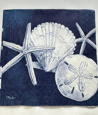 Sand Dollar Beach Napkins: Nautical Decoupage Paper (3pc 10x10 inches)
