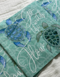 Sea Turtle Napkins, Go With The Flow, Decoupage Napkins, Ocean Paper Napkin, Beverage Napkins, Decoupage Supplies, Beach Weddings
