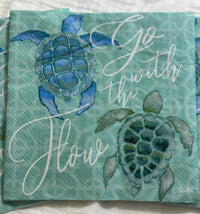 Sea Turtle Napkins, Go With The Flow, Decoupage Napkins, Ocean Paper Napkin, Beverage Napkins, Decoupage Supplies, Beach Weddings
