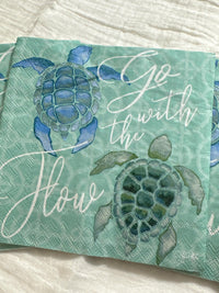 Sea Turtle Napkins, Go With The Flow, Decoupage Napkins, Ocean Paper Napkin, Beverage Napkins, Decoupage Supplies, Beach Weddings