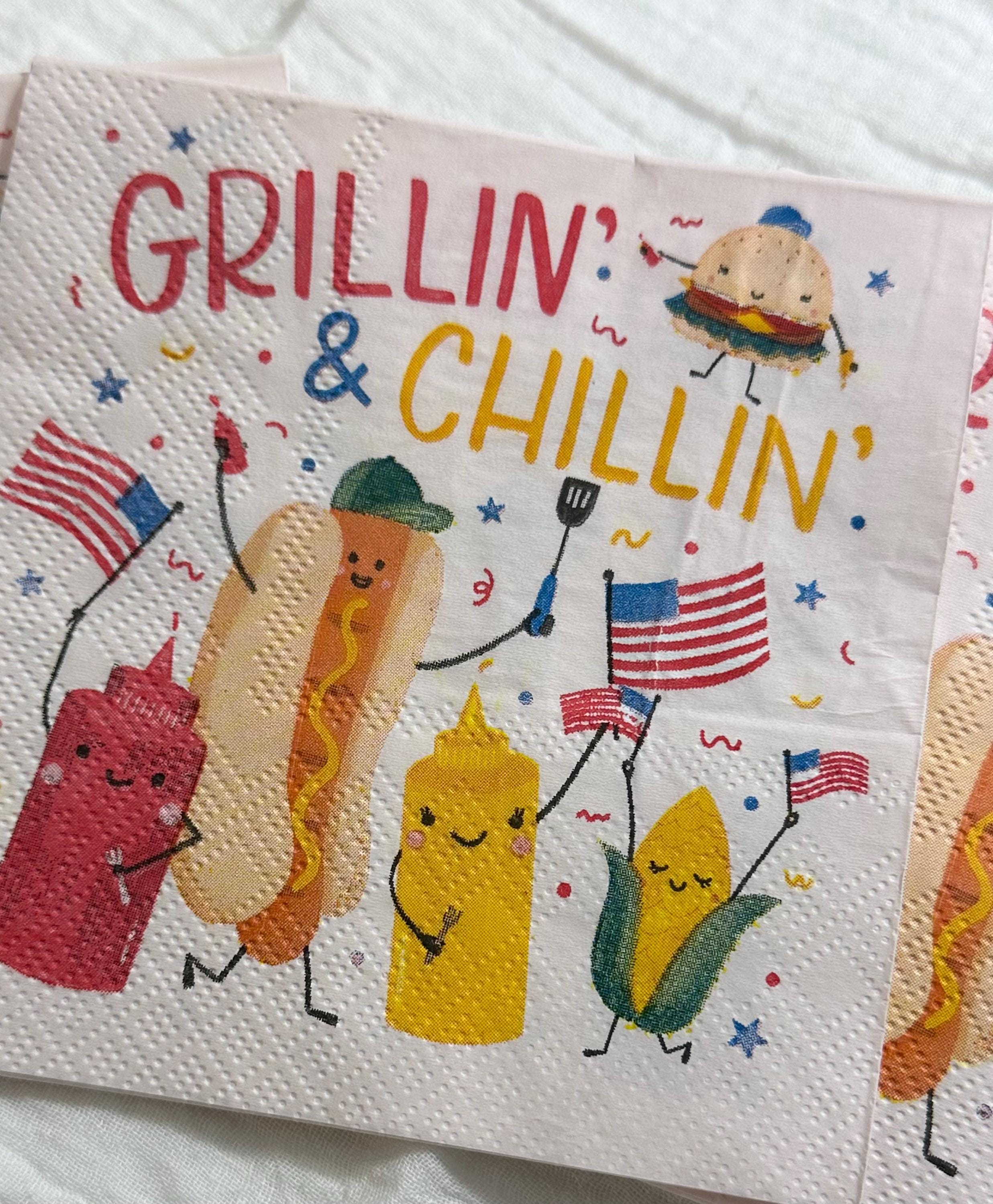 BBQ Grillin' and Chillin' Decoupage Napkins: 3pc Backyard Party