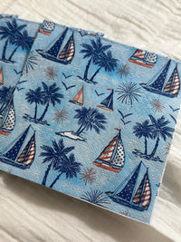 Decoupage Napkins, Sailboat Paper, Patriotic Napkins, Red, White and Blue Napkins, Decoupage Napkin, July 4th, Fourth of July, Memorial Day