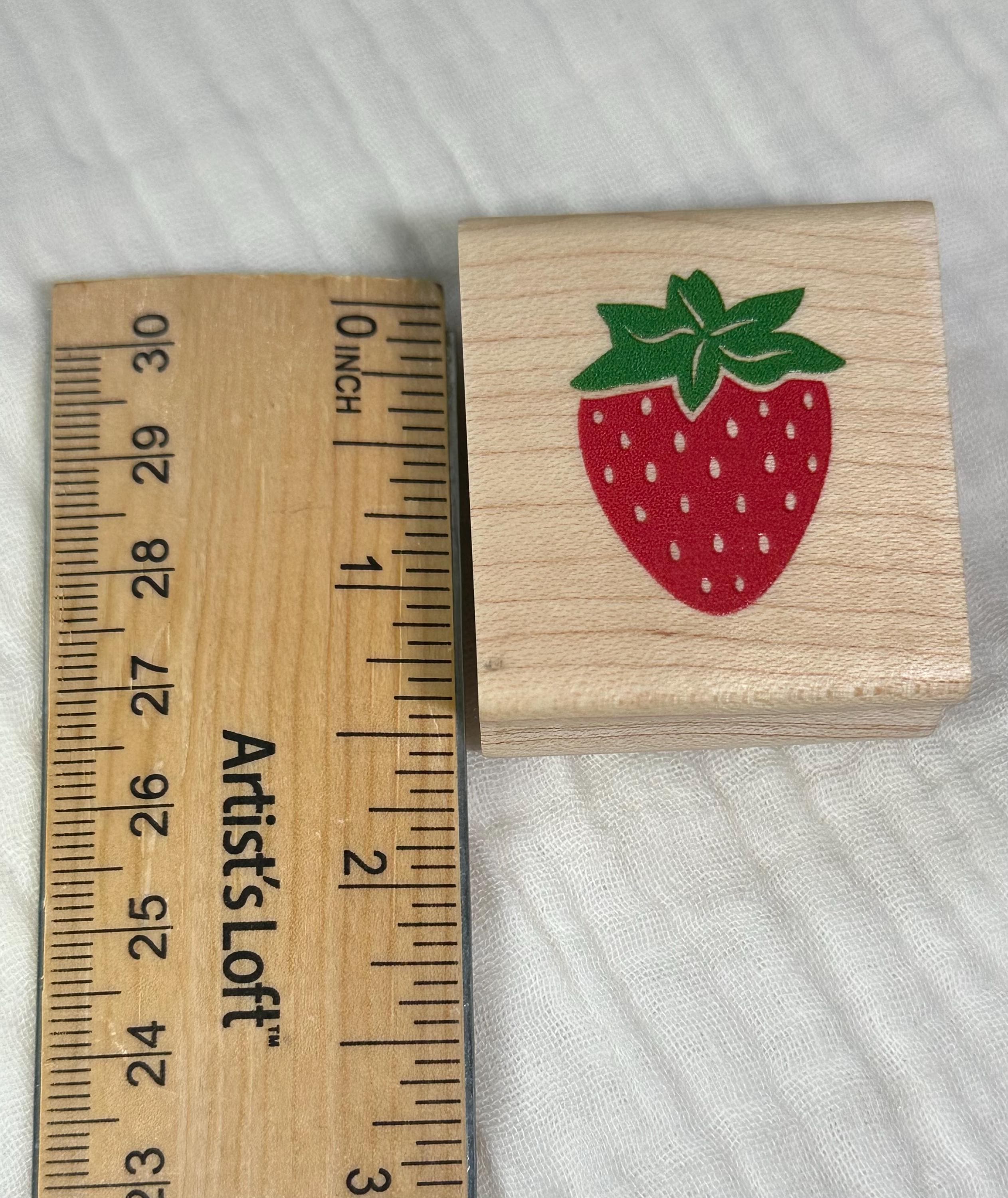 Strawberry Stamp - Card Making Stamps, Scrapbooking, Gift Tags, Wood Stamp, Rubber Stamp, Strawberry Fruit Stamp, Fruit, Gift Tag Making