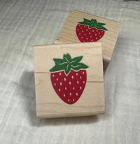 Strawberry Stamp - Card Making Stamps, Scrapbooking, Gift Tags, Wood Stamp, Rubber Stamp, Strawberry Fruit Stamp, Fruit, Gift Tag Making
