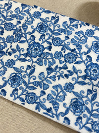 Blue Floral Decoupage Napkins: Bridal Shower Beverage Paper (3pc)