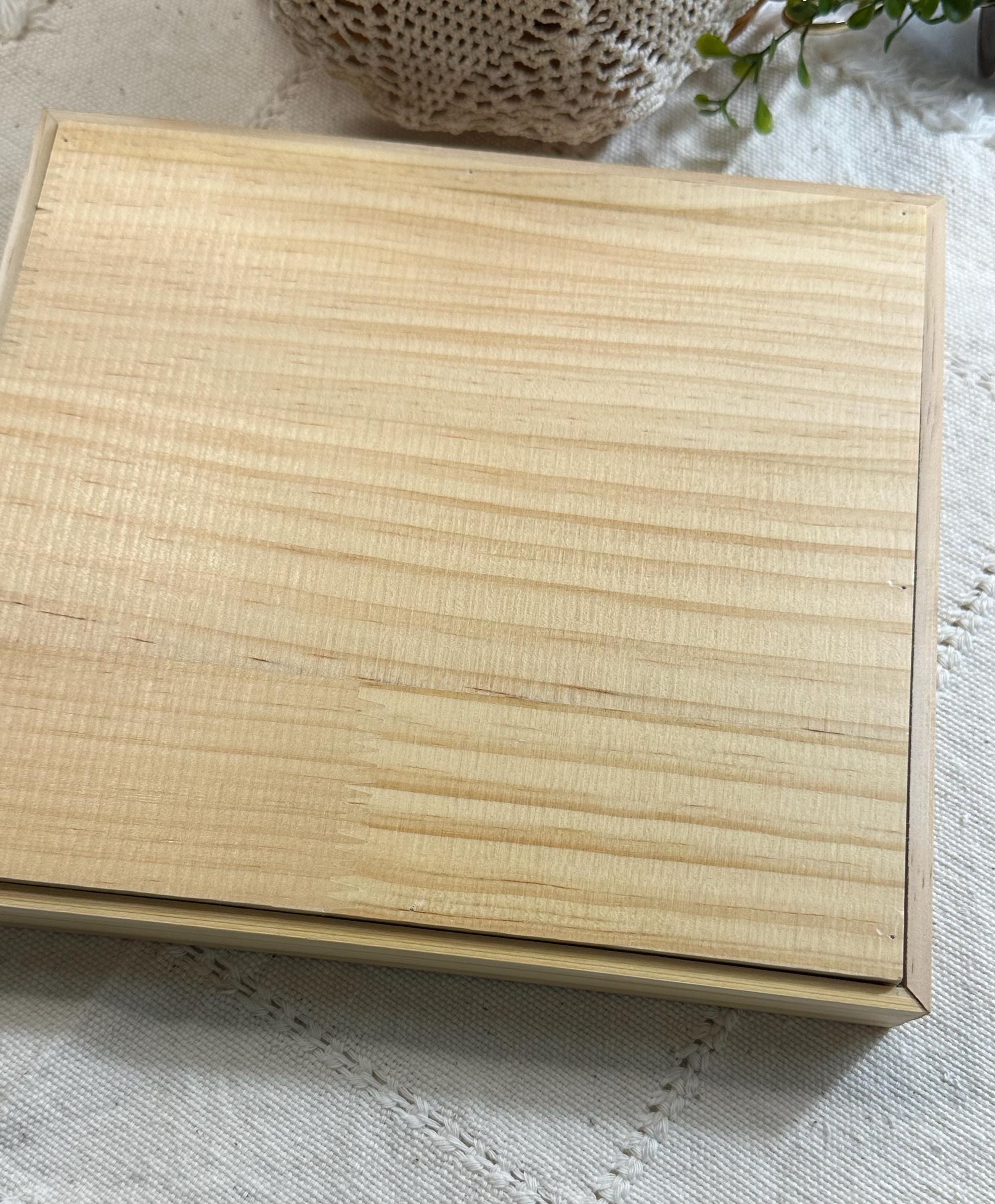 Natural Wood Decoupage Tray: Jewelry Display, Craft Organizer (7.5x8.5x1")