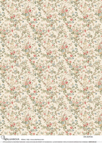 Cream Floral Rice Paper A3 - Calambour Decoupage Paper