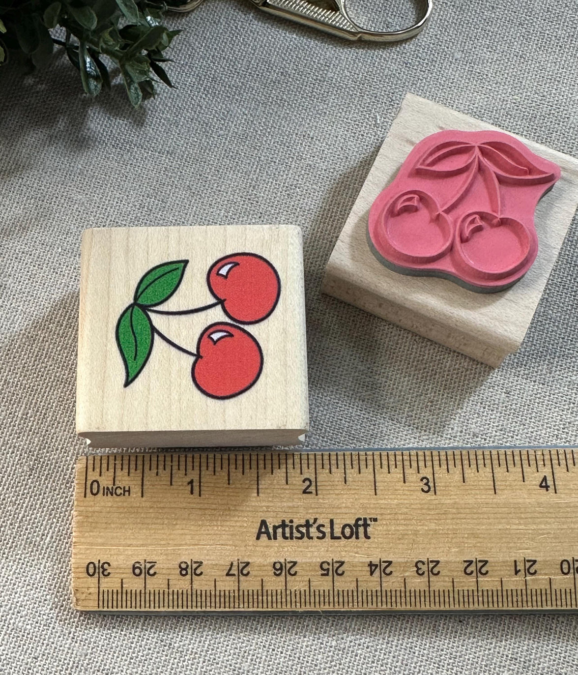 Cherry Rubber Stamp: Wood Mounted, Card Making, Scrapbooking