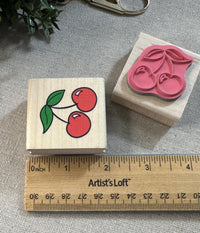 Cherry Rubber Stamp: Wood Mounted, Card Making, Scrapbooking