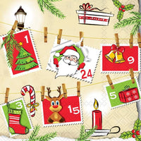 Christmas Decoupage Napkins: Advent Calendar Holiday Paper Crafts