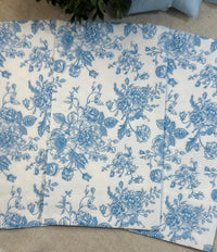 Baby Blue Floral Paper Napkins - Decoupage, DIY (3pc)