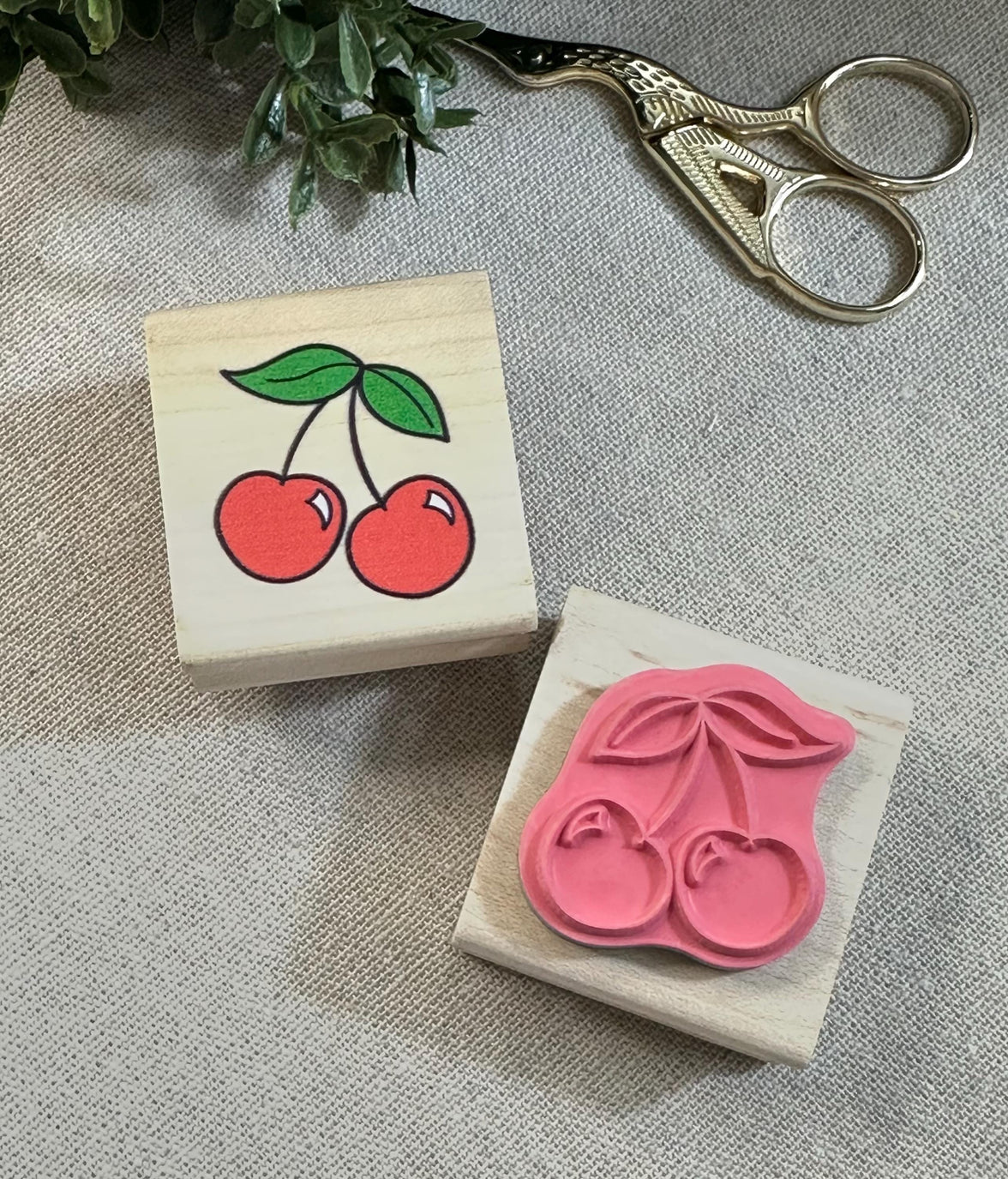 Cherry Rubber Stamp: Wood Mounted, Card Making, Scrapbooking