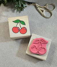 Cherry Rubber Stamp: Wood Mounted, Card Making, Scrapbooking