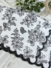 Floral Decoupage Napkins - 3pc Elegant Flower Butterflies Paper, Crafting Napkins, Bridal Party Napkins, DIY Paper Napkins, Black and White