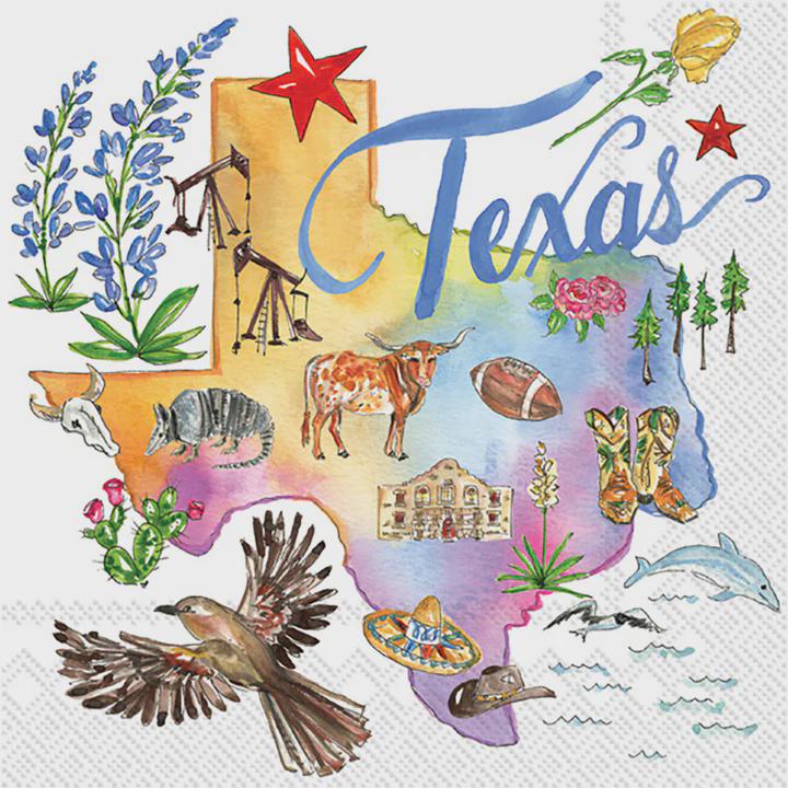 Texas State Decoupage Napkins: Lone Star Craft Paper (5x5 inch, 3-Ply, 3 Pack)