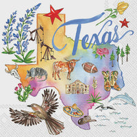 Texas State Decoupage Napkins: Lone Star Craft Paper (5x5 inch, 3-Ply, 3 Pack)