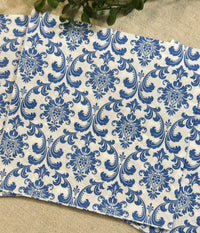 Blue Floral Decoupage Napkins (Set of 3): Shabby Chic DIY Paper