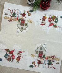 Christmas Elves Napkin - Decoupage Napkins, Christmas Paper, DIY Paper, Holiday Paper, Craft Paper, Upcycling Paper, Handmade Gift Ideas