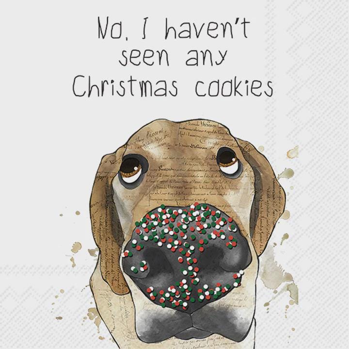 Christmas Furry Friends, Decoupage Napkins - Puppy Napkins, Christmas Paper, Cocktail Napkins, DIY, Holiday Paper Crafts, Haven't Seen Any