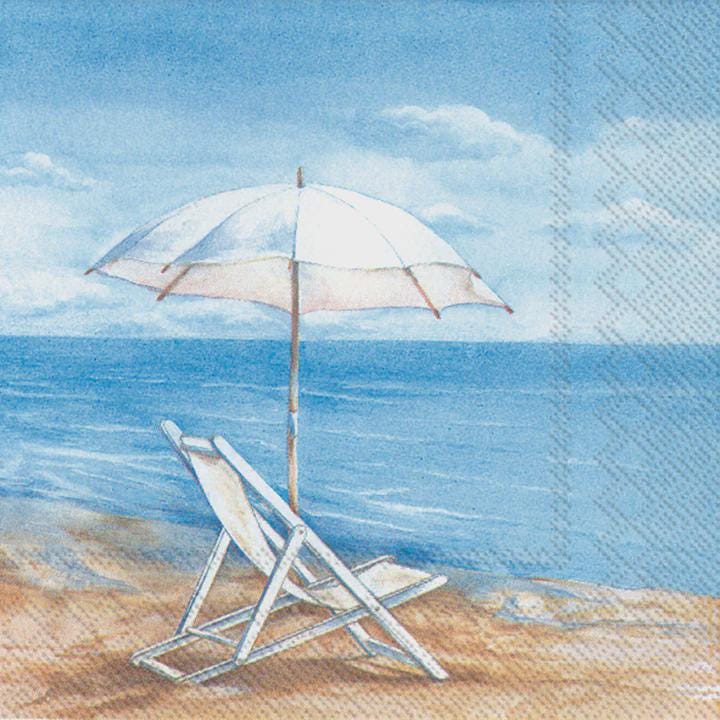 Blue Horizon Beach Napkins, Coastal Decoupage Paper