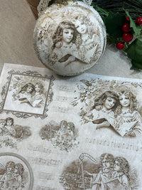 Cherub Rice Paper A4: Vintage Style Decoupage Paper, Upcycling Paper, Ornament Rice Paper, Handmade Ornament Ideas, Junk Journaling Paper