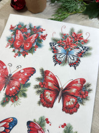 A4 Rice Paper - Holiday Butterfly Designs - Upcycling, Decoupage