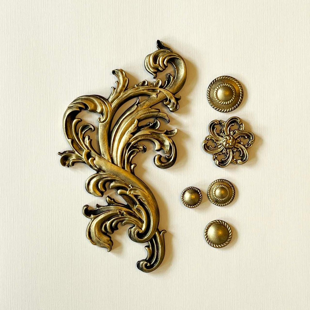 Scroll Flower Silicone Mold: Rokoko III LaBlanche - Resin Molds, Candy Mold, Upcycling Tools, Molds for Resin, Frame Molds, Bottle Art Ideas