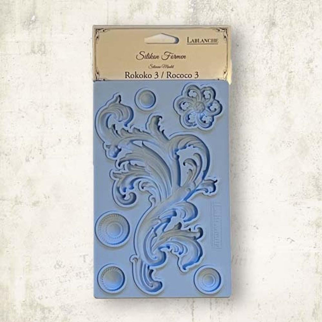 Scroll Flower Silicone Mold: Rokoko III LaBlanche - Resin Molds, Candy Mold, Upcycling Tools, Molds for Resin, Frame Molds, Bottle Art Ideas