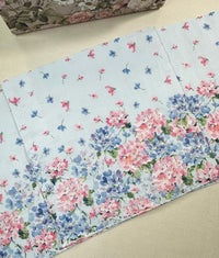 Blue & Pink Hydrangea Flower Napkins – Decoupage Paper, Party Decor