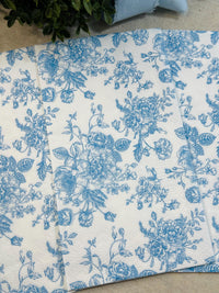 Baby Blue Floral Paper Napkins - Decoupage, DIY (3pc)