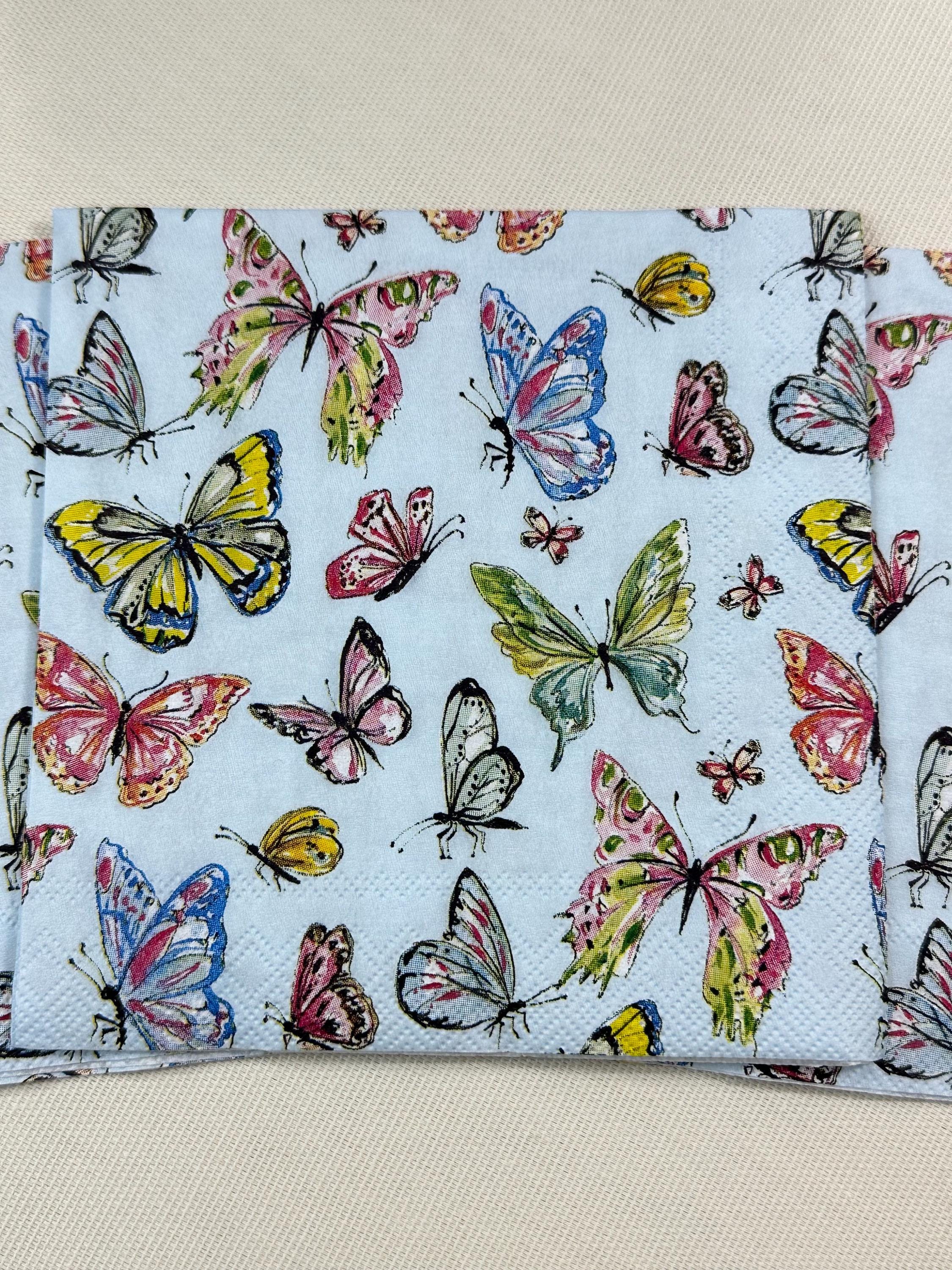 Butterfly Decoupage Napkins - Elegant Paper Napkins for DIY Crafts