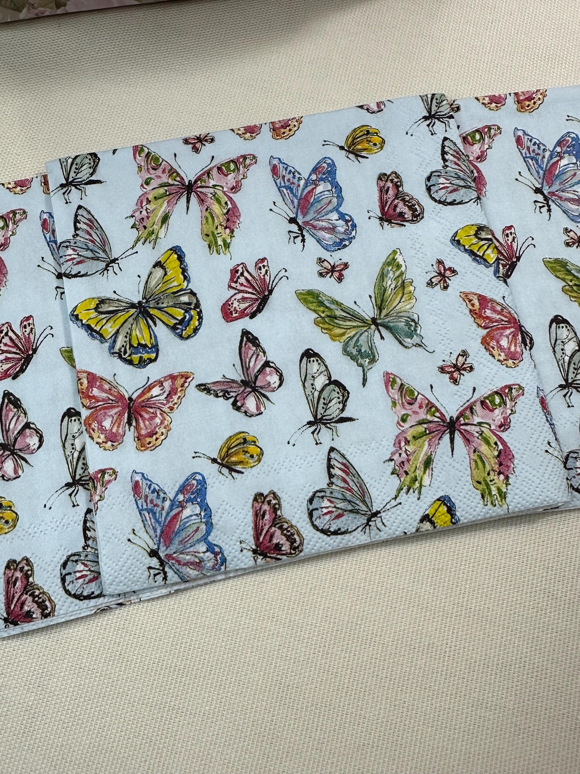 Butterfly Decoupage Napkins - Elegant Paper Napkins for DIY Crafts