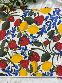 Lemon & Strawberry Decoupage Napkins: Fruit Craft Paper (5x5 inches, 3-Ply, 3 Pack)