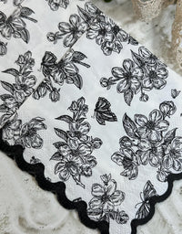 Floral Decoupage Napkins - 3pc Elegant Flower Butterflies Paper, Crafting Napkins, Bridal Party Napkins, DIY Paper Napkins, Black and White