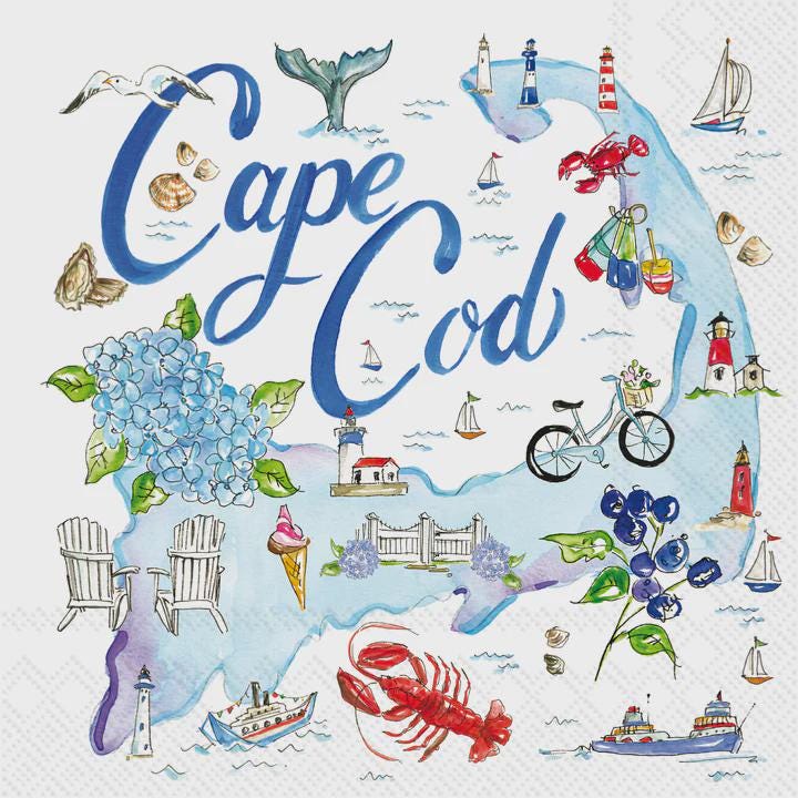 Decoupage Napkins, Cape Cod Napkin, Nantucket Paper, Lighthouse Paper, State Themed Napkins, Craft Napkins, Shell Making Paper