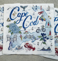 Decoupage Napkins, Cape Cod Napkin, Nantucket Paper, Lighthouse Paper, State Themed Napkins, Craft Napkins, Shell Making Paper