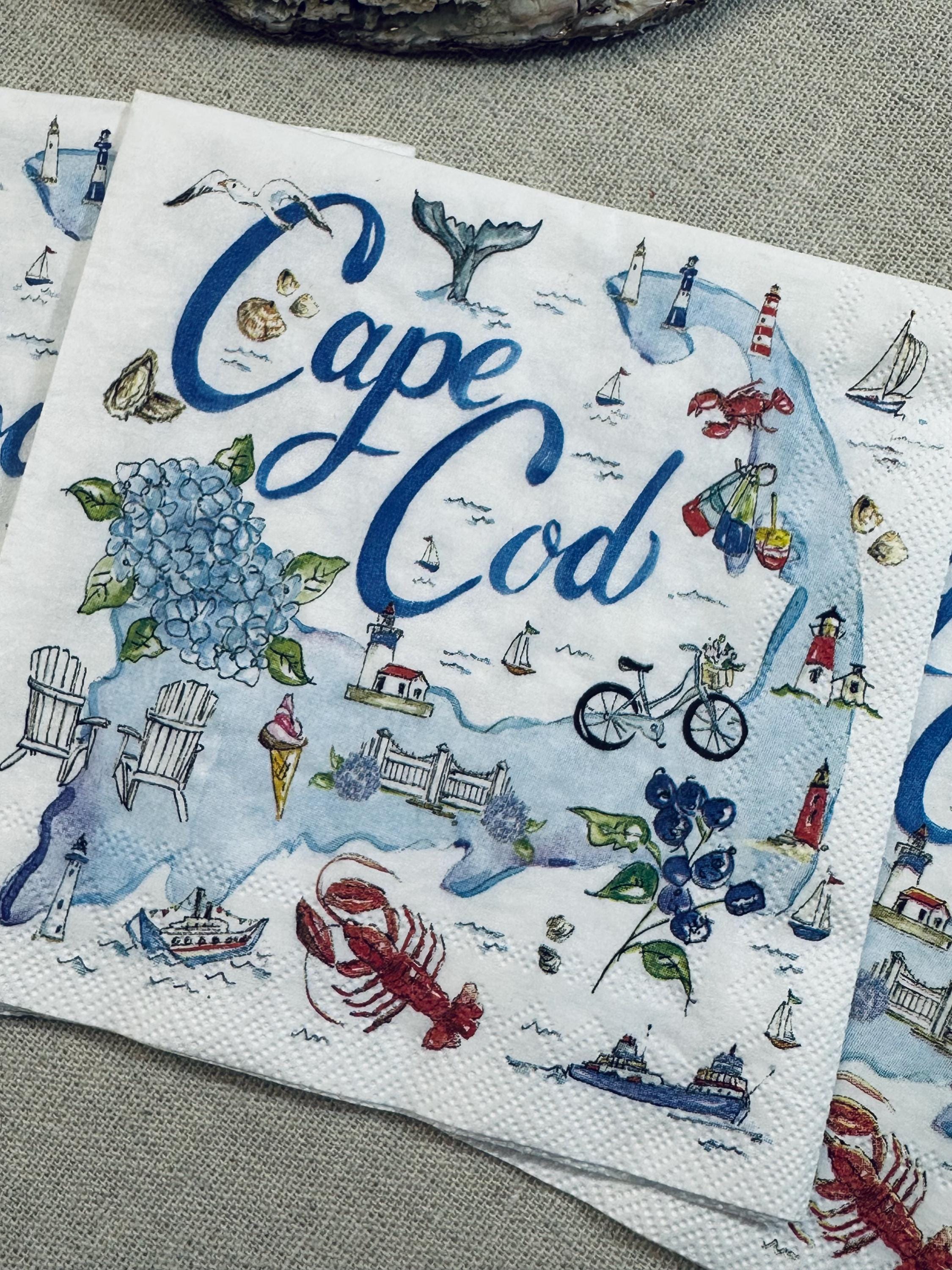Decoupage Napkins, Cape Cod Napkin, Nantucket Paper, Lighthouse Paper, State Themed Napkins, Craft Napkins, Shell Making Paper