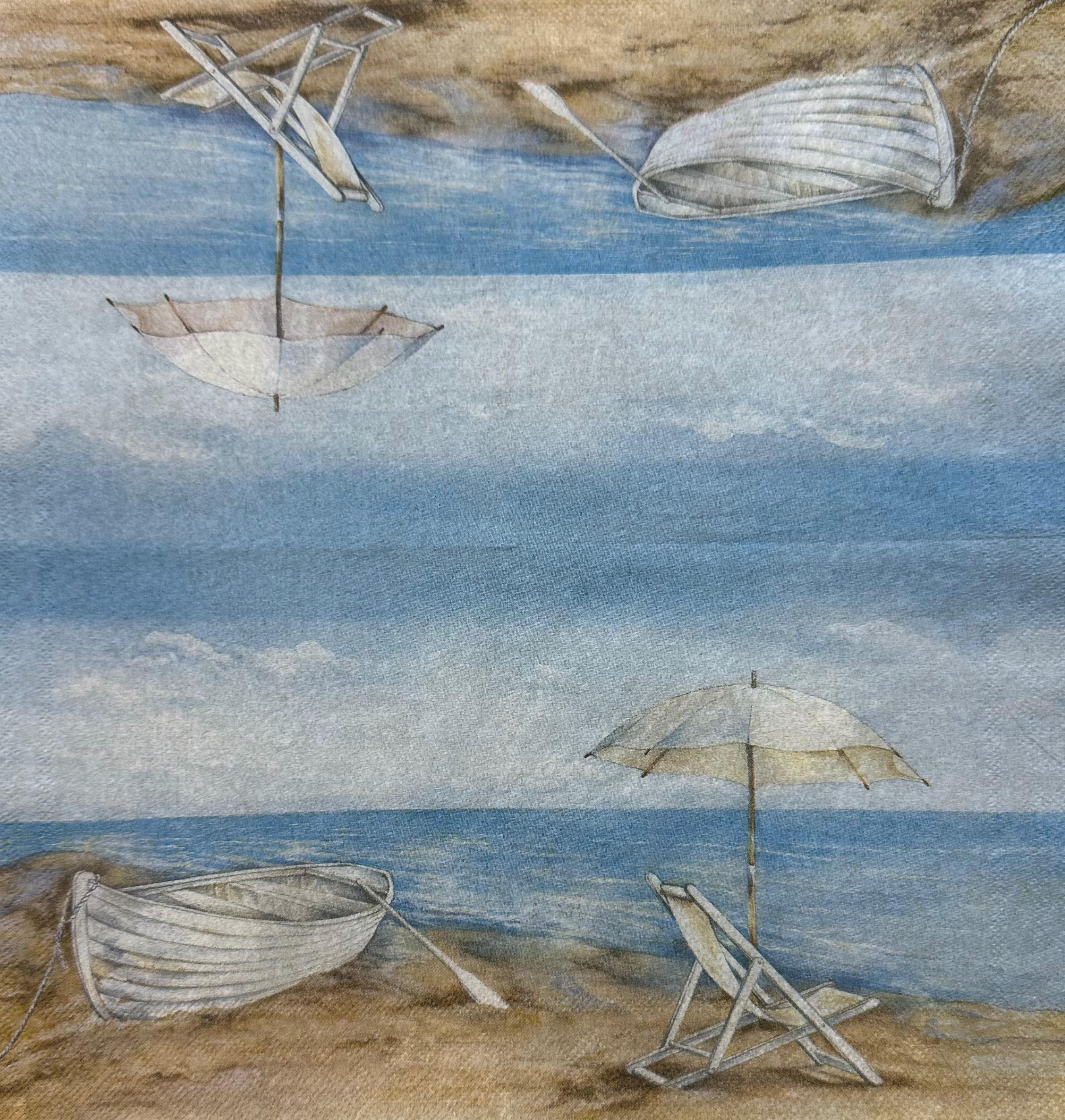 Blue Horizon Beach Napkins, Coastal Decoupage Paper