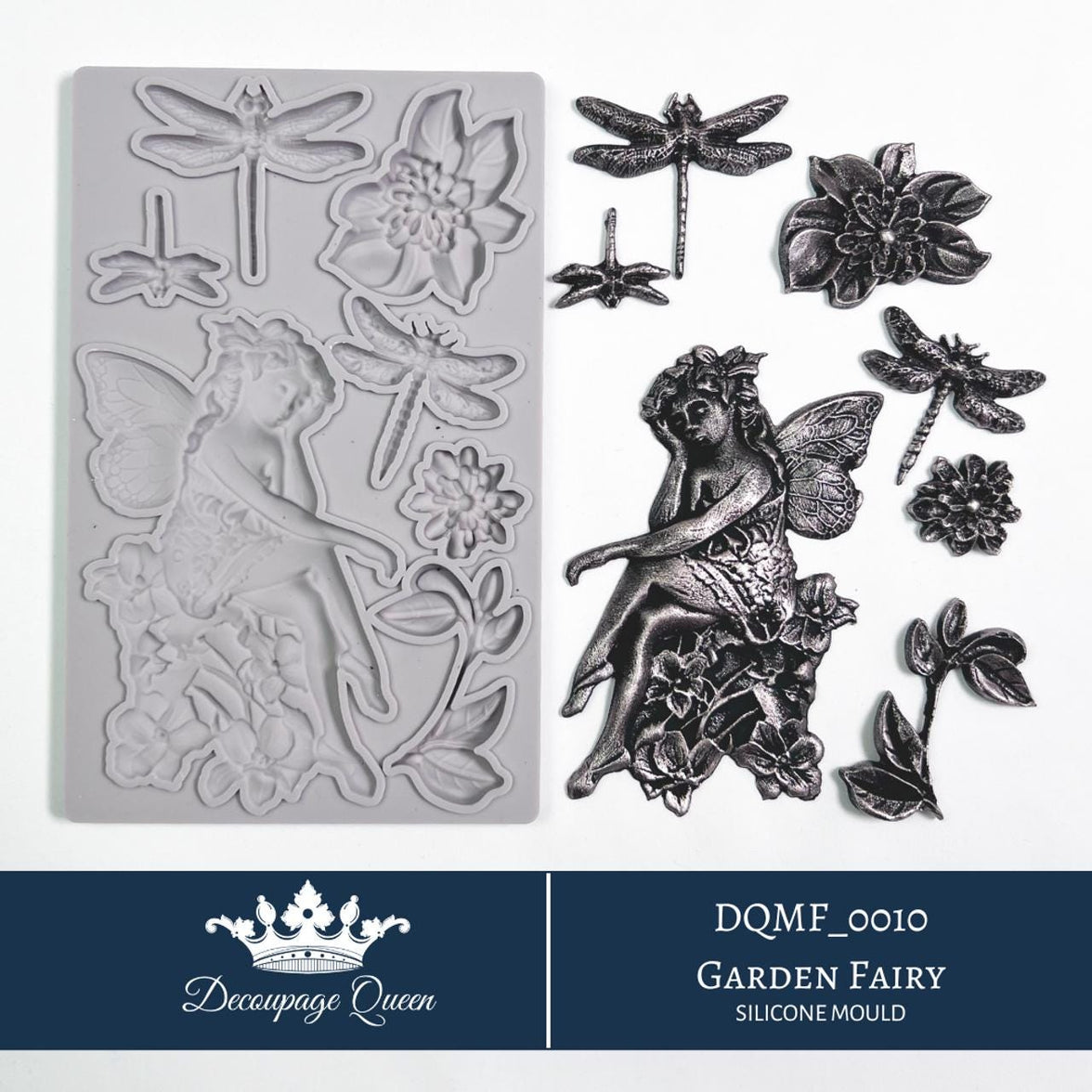 Decoupage Queen Fairy Silicone Mold: DIY Craft & Food Borders