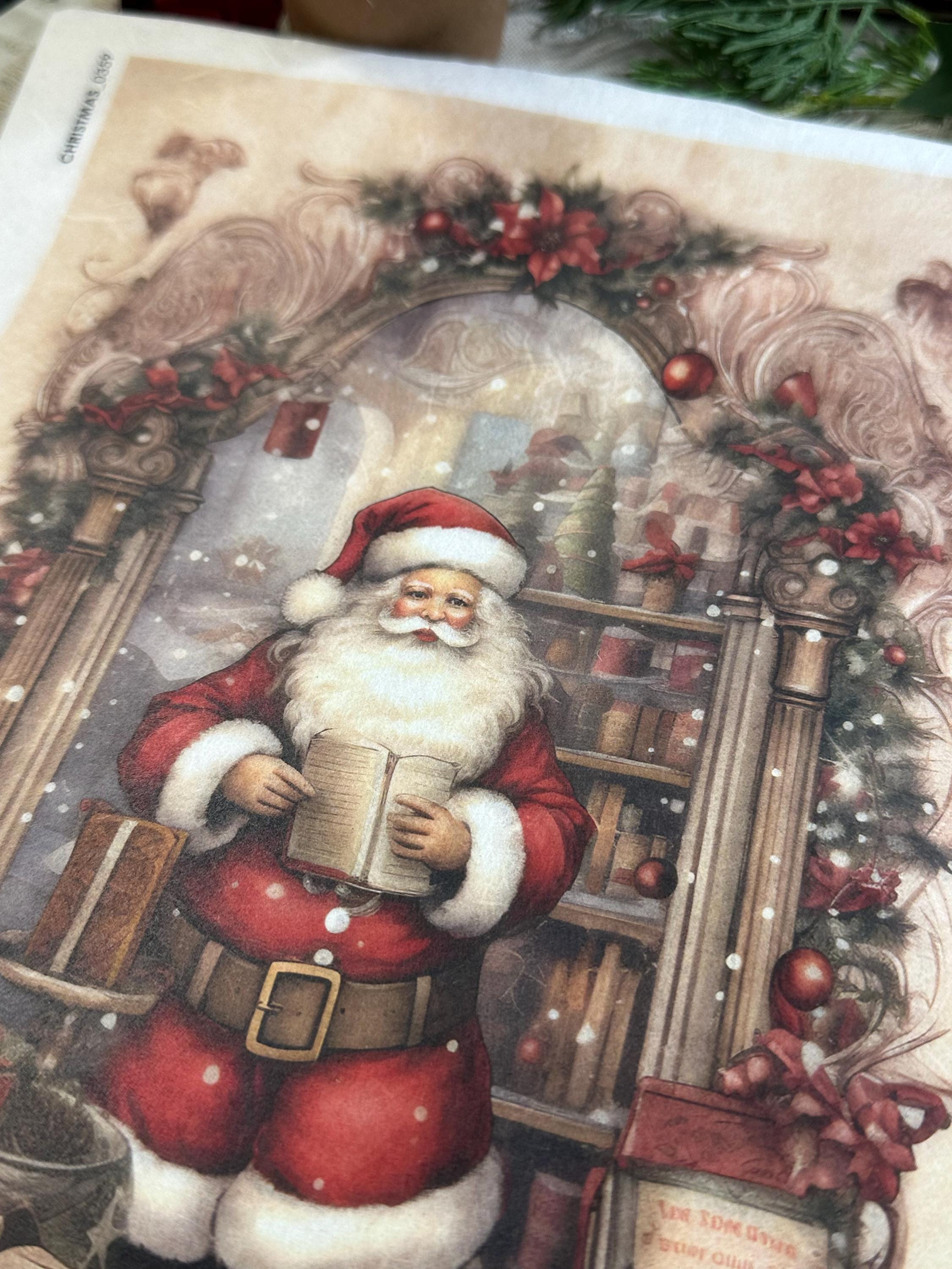 Rice Paper A4 - Paper Designs Santa Paper, Christmas Rice Paper, Rice Paper, Upcycling, Decoupage Paper. Holiday Rice Paper, Christmas