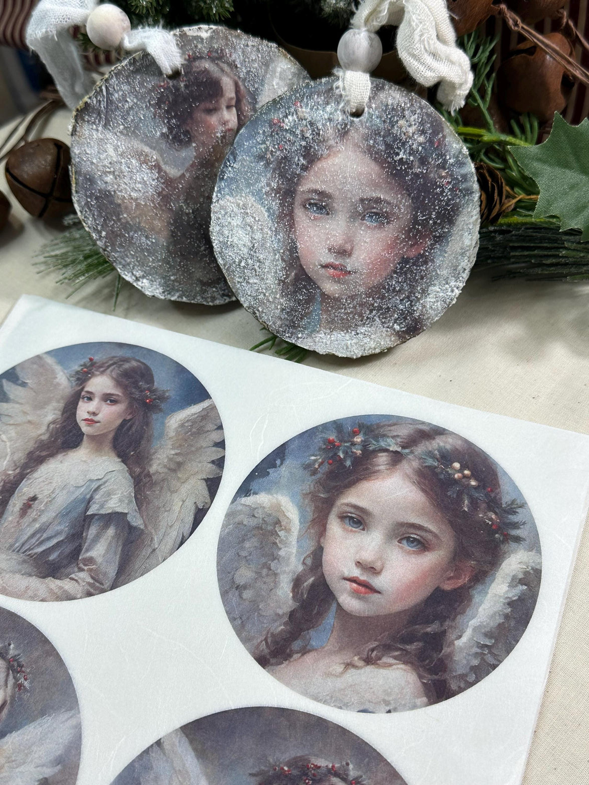 Angelic Ornament Rice Paper A4 - Christmas Decoupage Paper