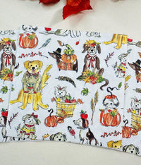 Harvest Dogs Napkin - Fall Decoupage Napkins, Fall Puppy Napkins, Cocktail Napkins, Fall Papers, DIY Paper, Dog Lovers, Animal Craft Gifts,