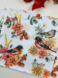 Autumn Bird Decoupage Napkins: Fall Thanksgiving Paper Crafts