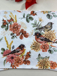 Autumn Bird Decoupage Napkins: Fall Thanksgiving Paper Crafts