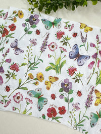 Floral Butterfly Decoupage Napkins: Lilac Flower Paper, Craft DIY